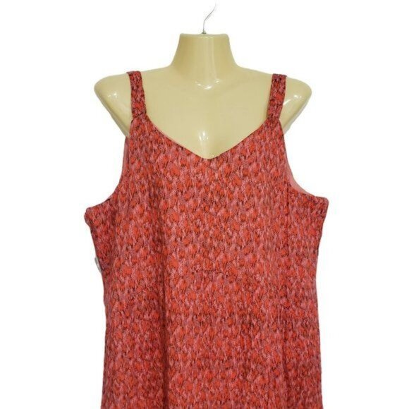 NEW Joie Womens Red Printed Tea Rose Maxi Dress‎ Sleeveless V-Neck Large NWT - Picture 7 of 11